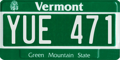 VT license plate YUE471