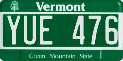 VT license plate YUE476