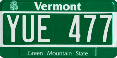 VT license plate YUE477