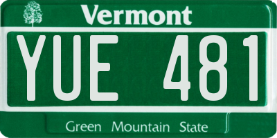 VT license plate YUE481