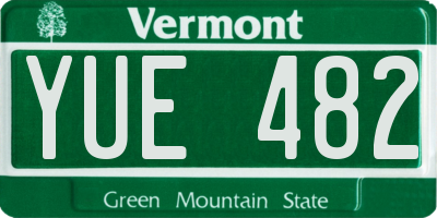 VT license plate YUE482