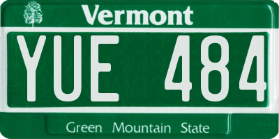 VT license plate YUE484
