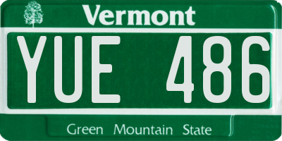 VT license plate YUE486