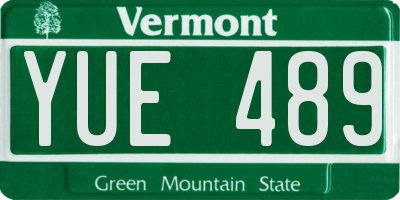 VT license plate YUE489
