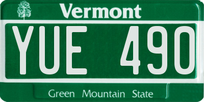 VT license plate YUE490
