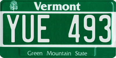 VT license plate YUE493