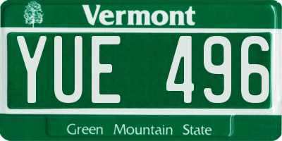 VT license plate YUE496