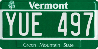 VT license plate YUE497