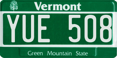 VT license plate YUE508