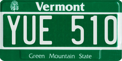 VT license plate YUE510