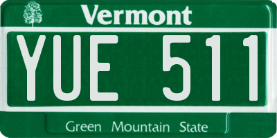 VT license plate YUE511