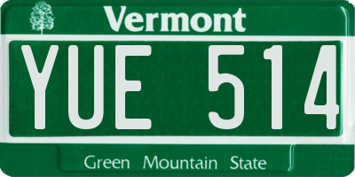 VT license plate YUE514
