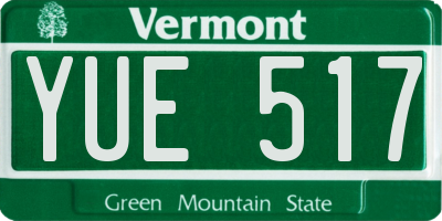 VT license plate YUE517