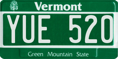 VT license plate YUE520