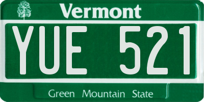 VT license plate YUE521