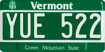 VT license plate YUE522
