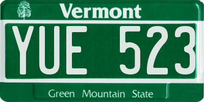 VT license plate YUE523