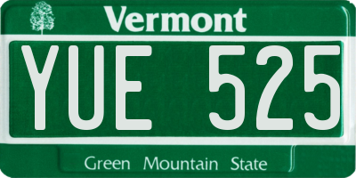 VT license plate YUE525