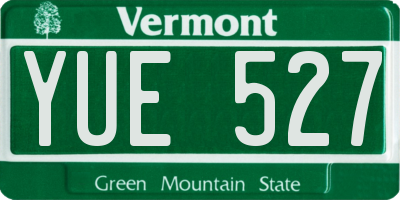 VT license plate YUE527
