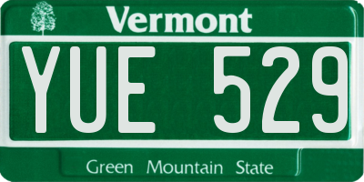 VT license plate YUE529