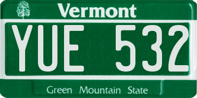 VT license plate YUE532