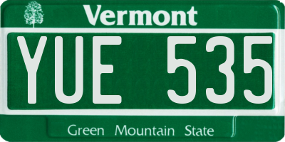 VT license plate YUE535