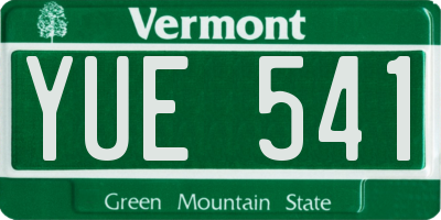 VT license plate YUE541