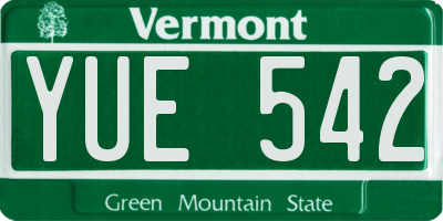 VT license plate YUE542