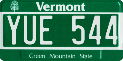 VT license plate YUE544