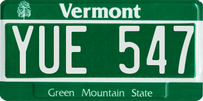 VT license plate YUE547