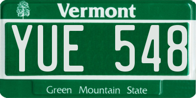 VT license plate YUE548