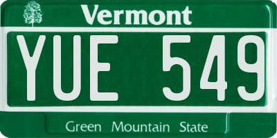 VT license plate YUE549