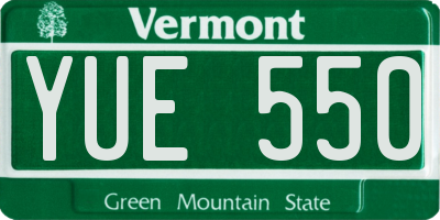VT license plate YUE550