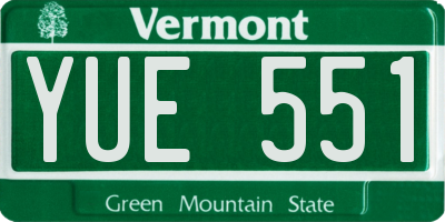VT license plate YUE551