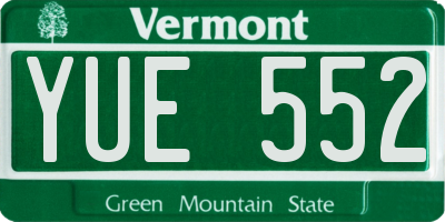 VT license plate YUE552