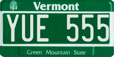 VT license plate YUE555