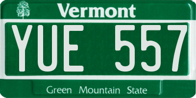 VT license plate YUE557