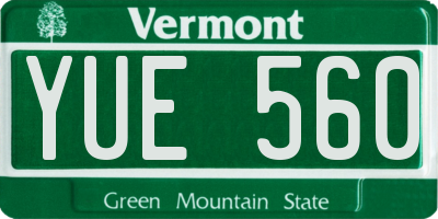 VT license plate YUE560