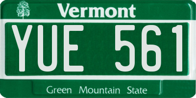 VT license plate YUE561