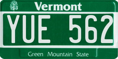 VT license plate YUE562