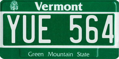 VT license plate YUE564