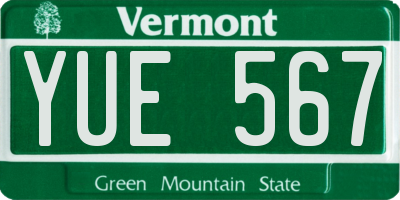 VT license plate YUE567