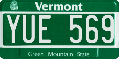 VT license plate YUE569