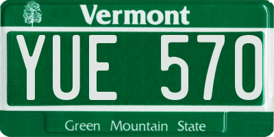 VT license plate YUE570
