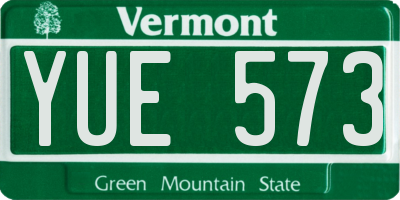 VT license plate YUE573