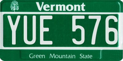VT license plate YUE576