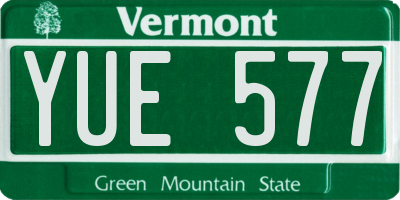 VT license plate YUE577