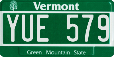 VT license plate YUE579