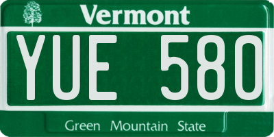 VT license plate YUE580