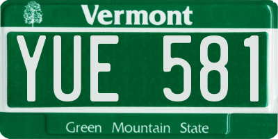 VT license plate YUE581
